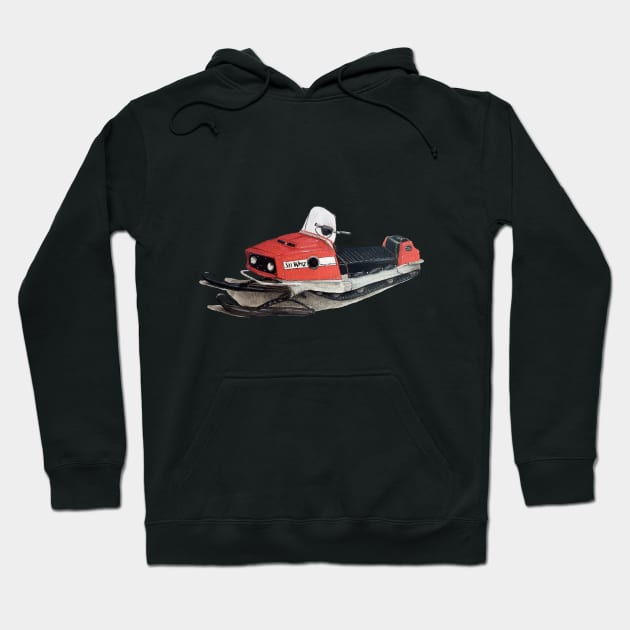 Ski Whiz snowmobile Hoodie by Fabrikelle